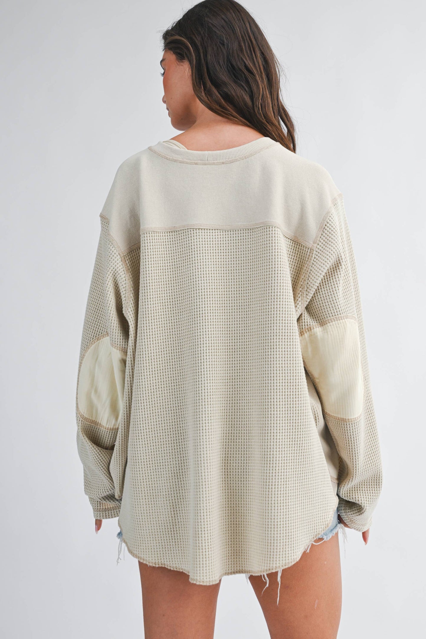Waffle Knit Long Sleeve Top