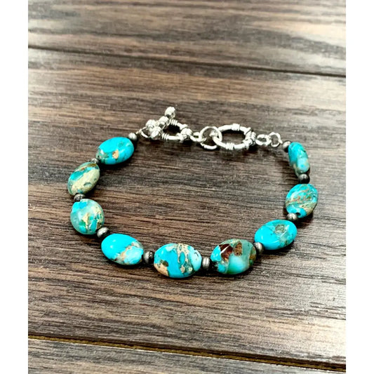 Oval Gemstone Adjustable Bracelet