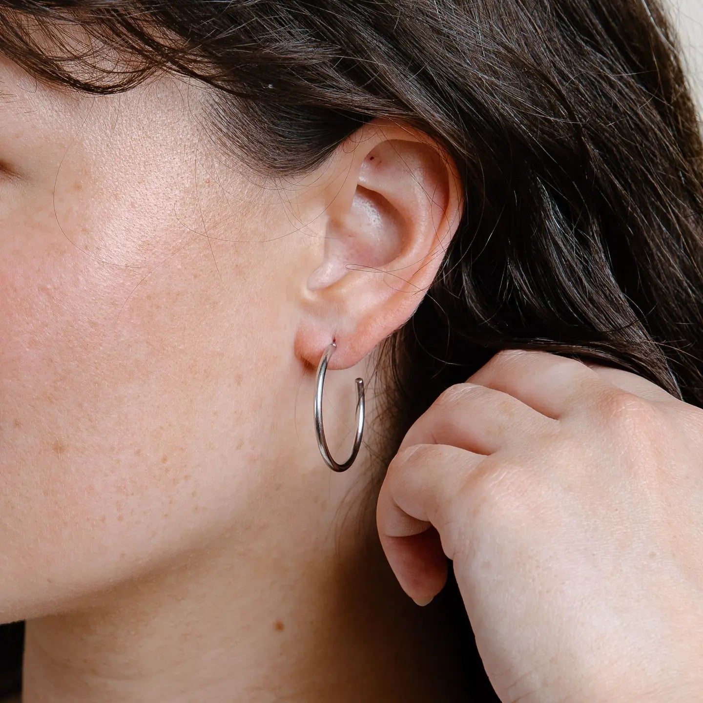 Silver Cameron Hoop Earrings