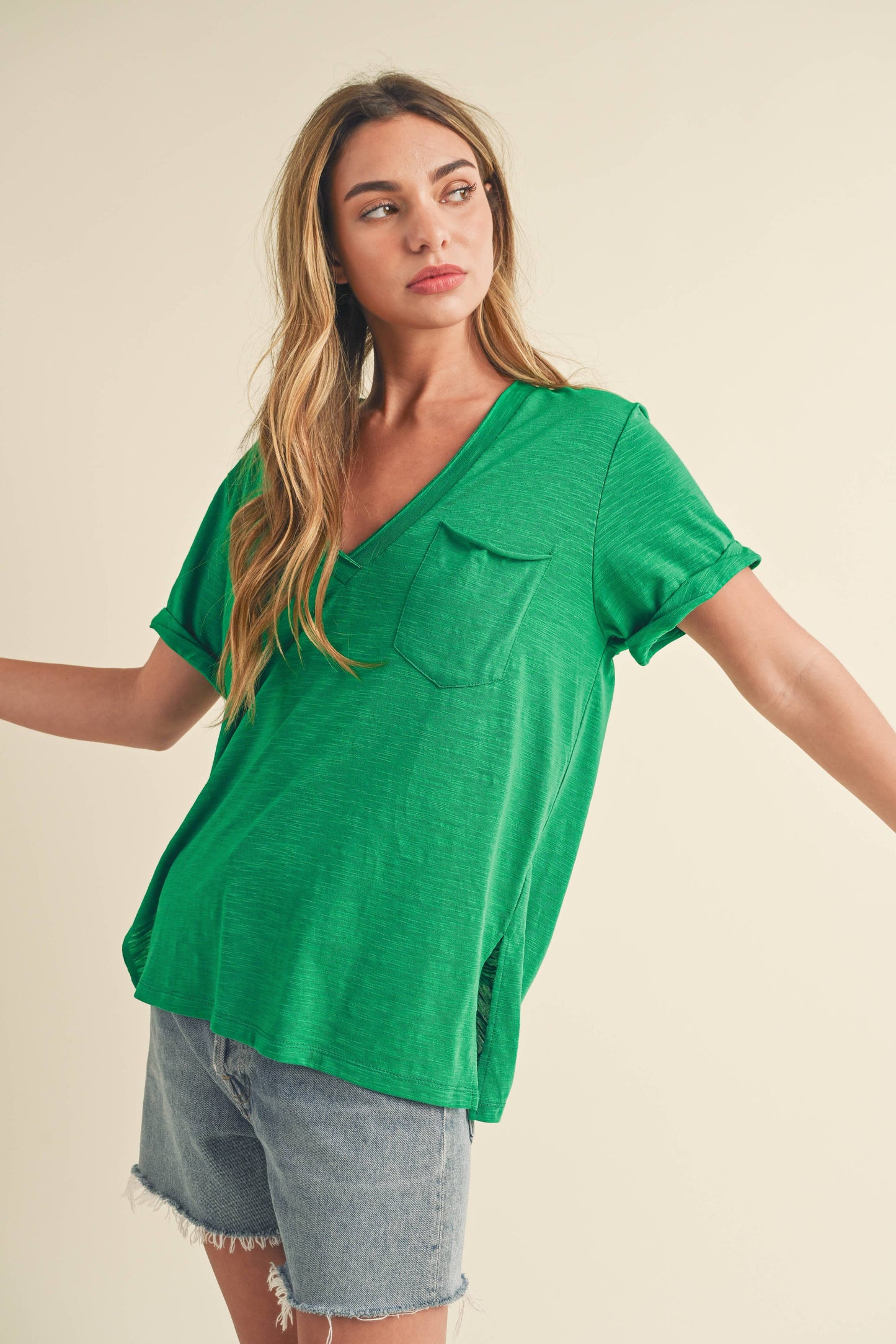 Zoie V-Neck Short Sleeve Top