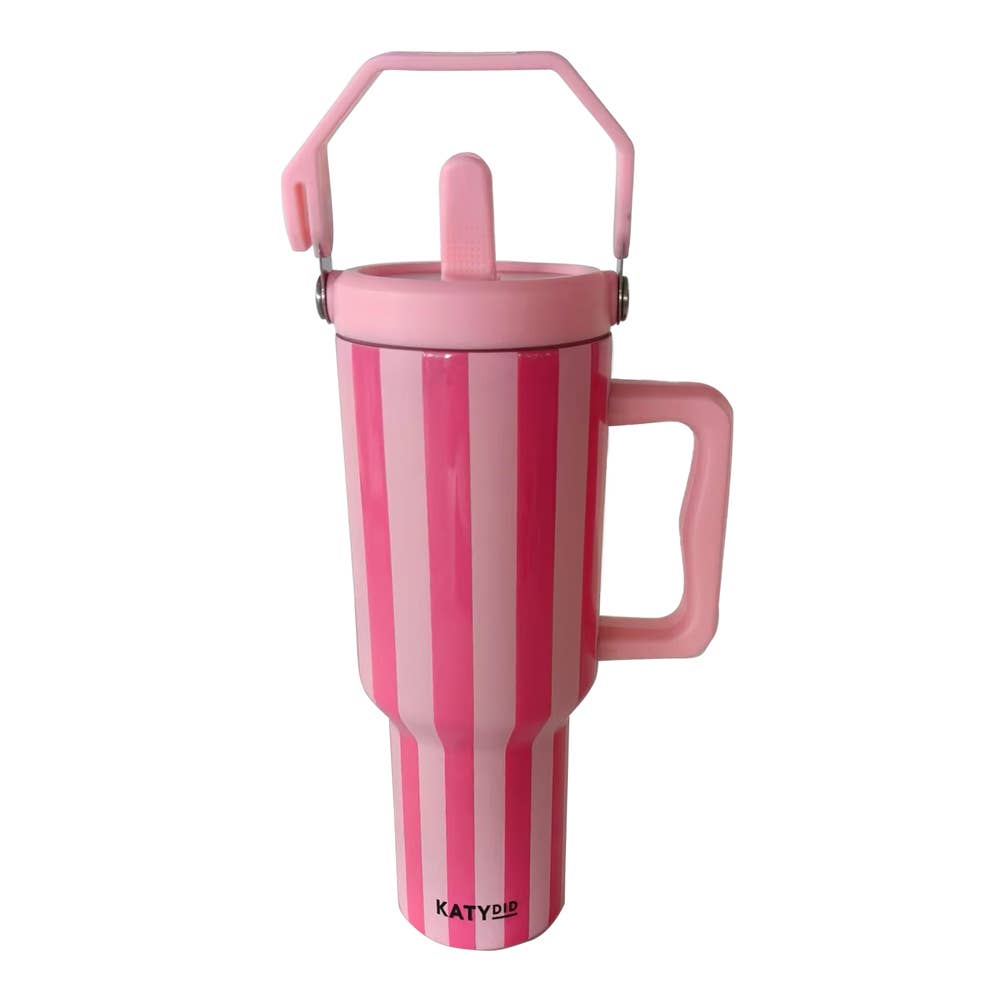 Pink and Hot Pink Striped 38 Oz Cabana Jug Tumbler