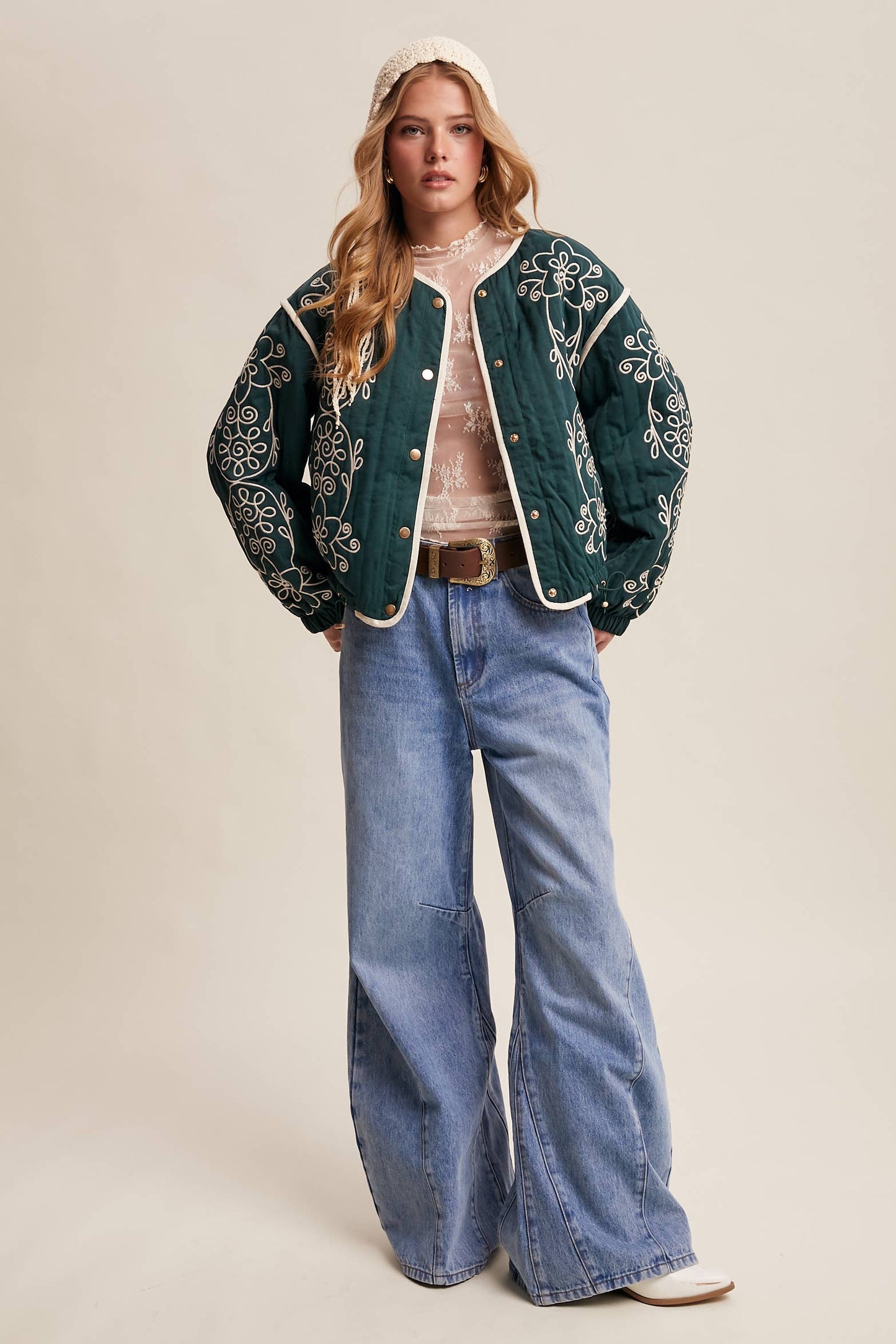 Embroidered Quilted Western Jacket