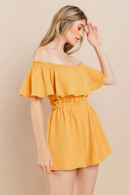 On-Or-Off Shoulder Solid Crepe Romper