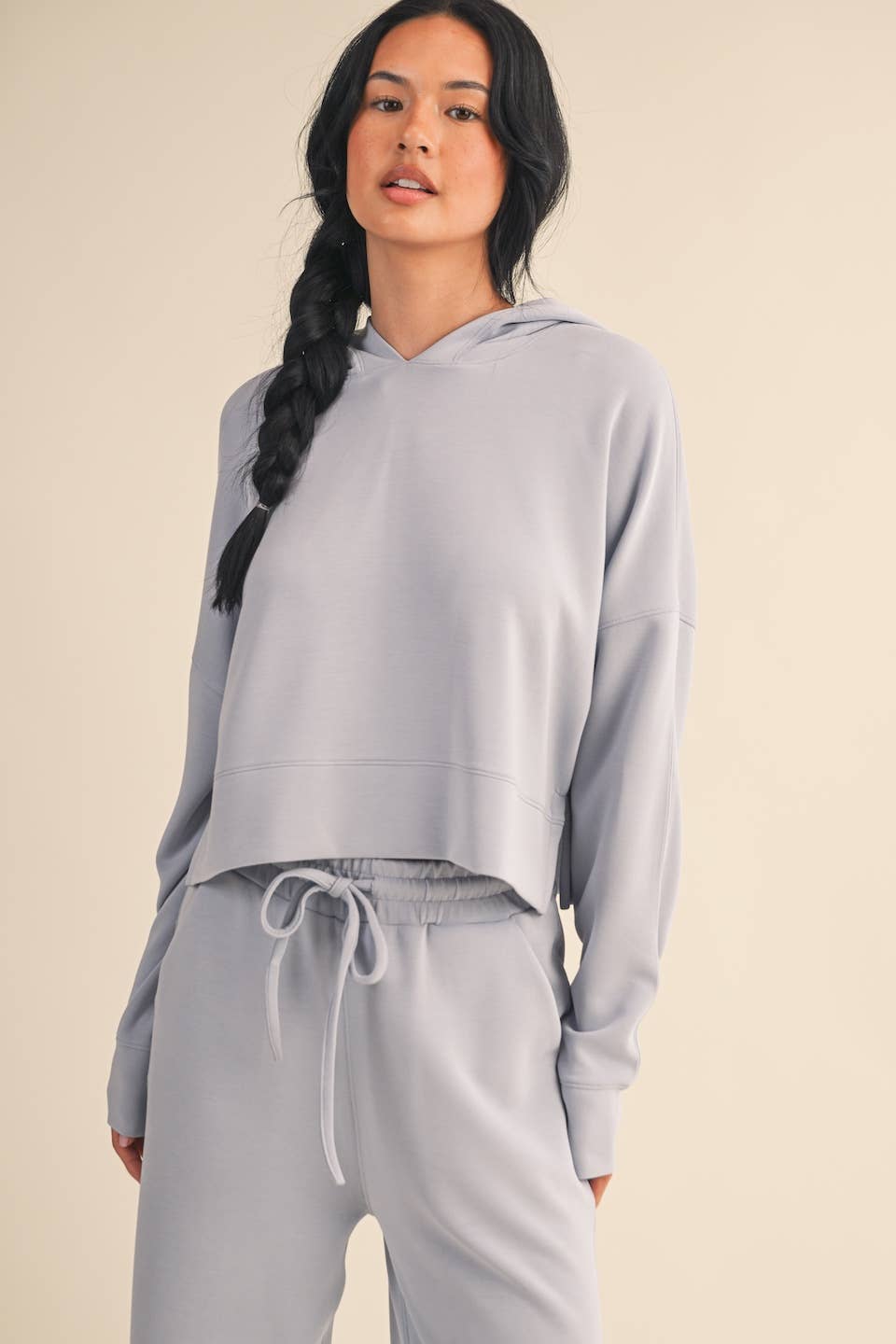 Super Soft Air Scuba Oversized Crop Hoodie