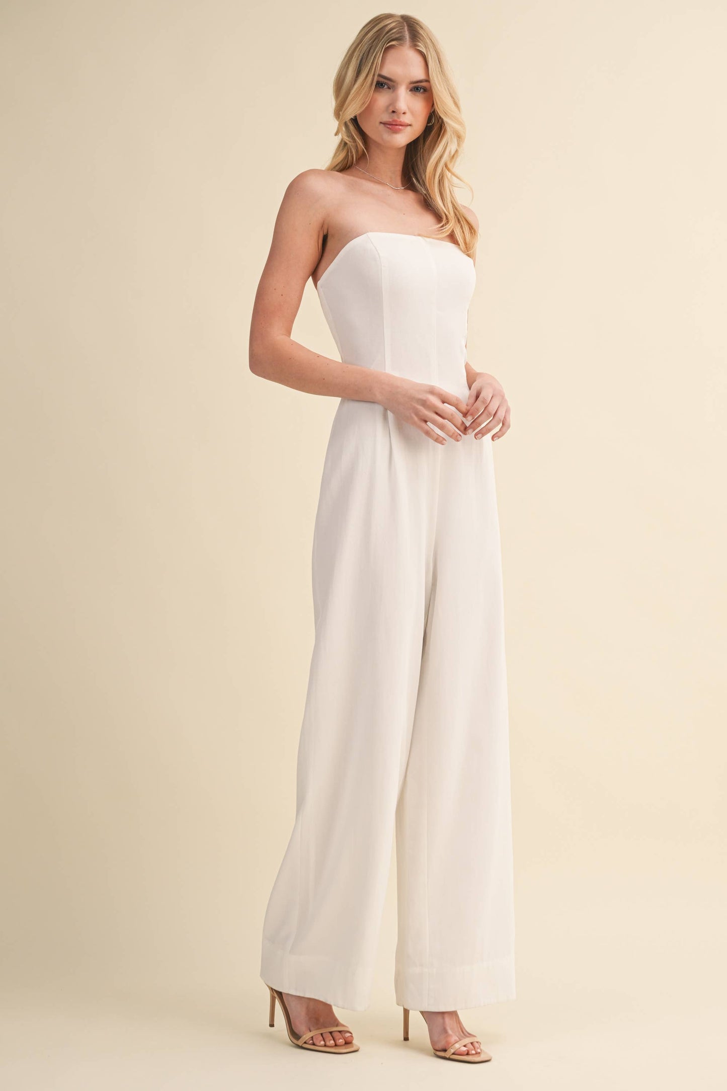Off White Wide Leg Jumpsuit