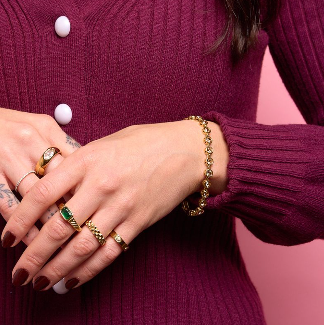 Amber Circle Gem Bracelet