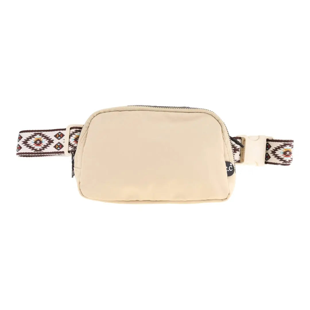 Beige Aztec Belt Bag