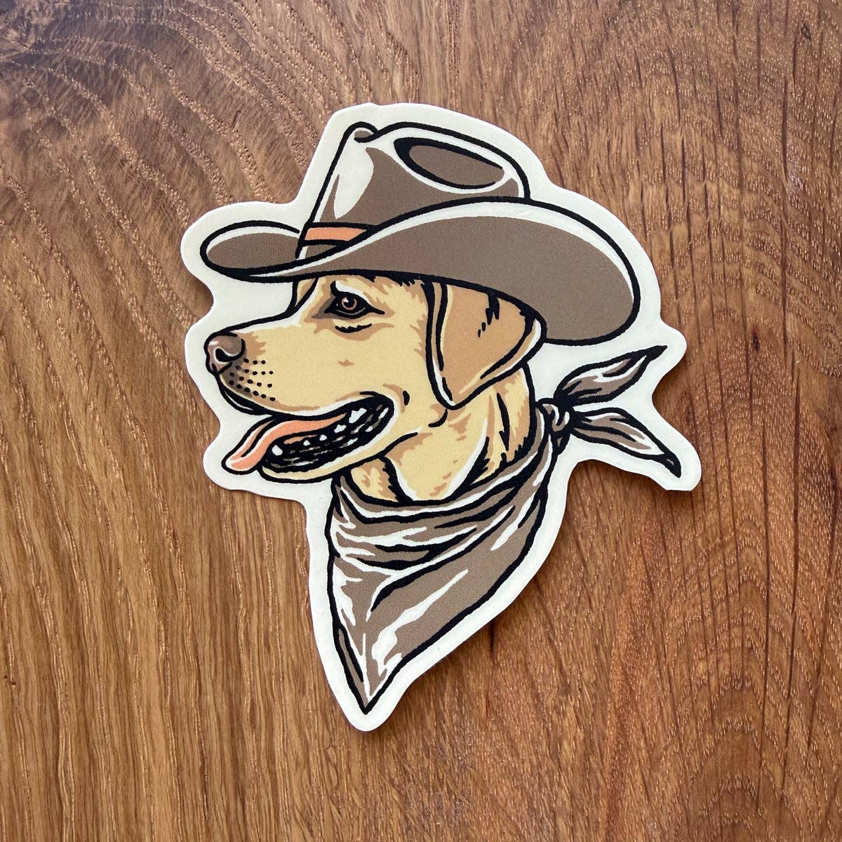 Golden Lab Cowdog Matte Vinyl Sticker