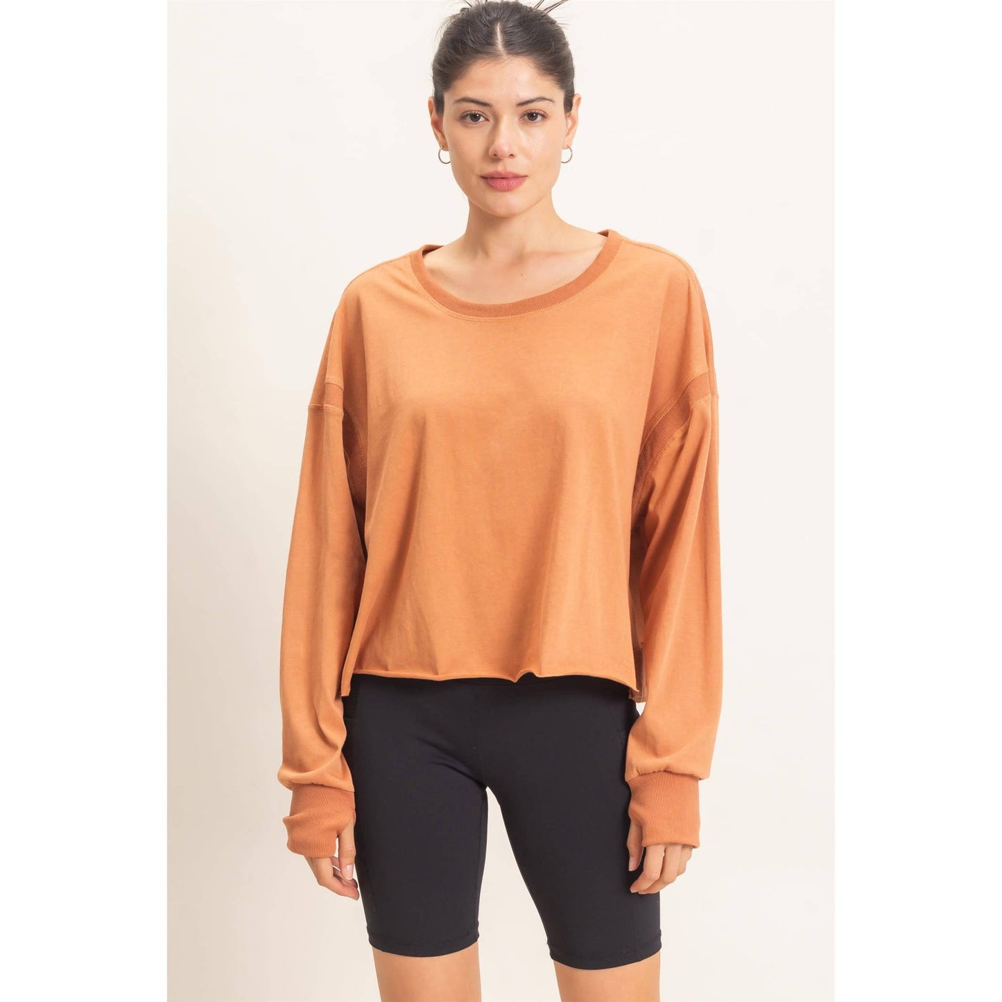 Open Back Crew Neck Top