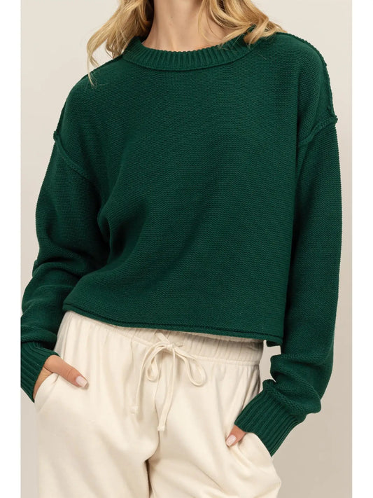 Cropped Oversized Knit Sweater