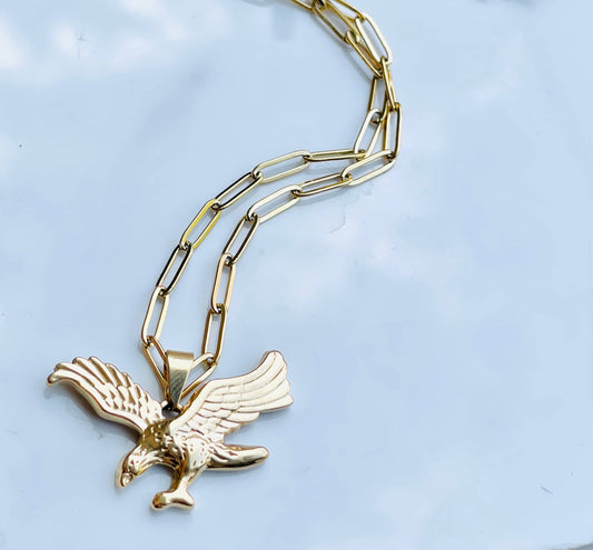 Eagle Gold Paperclip Necklace