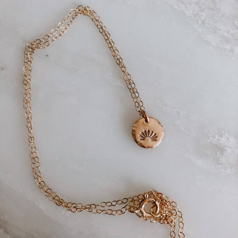 Hand Stamped Mini Coin Necklace