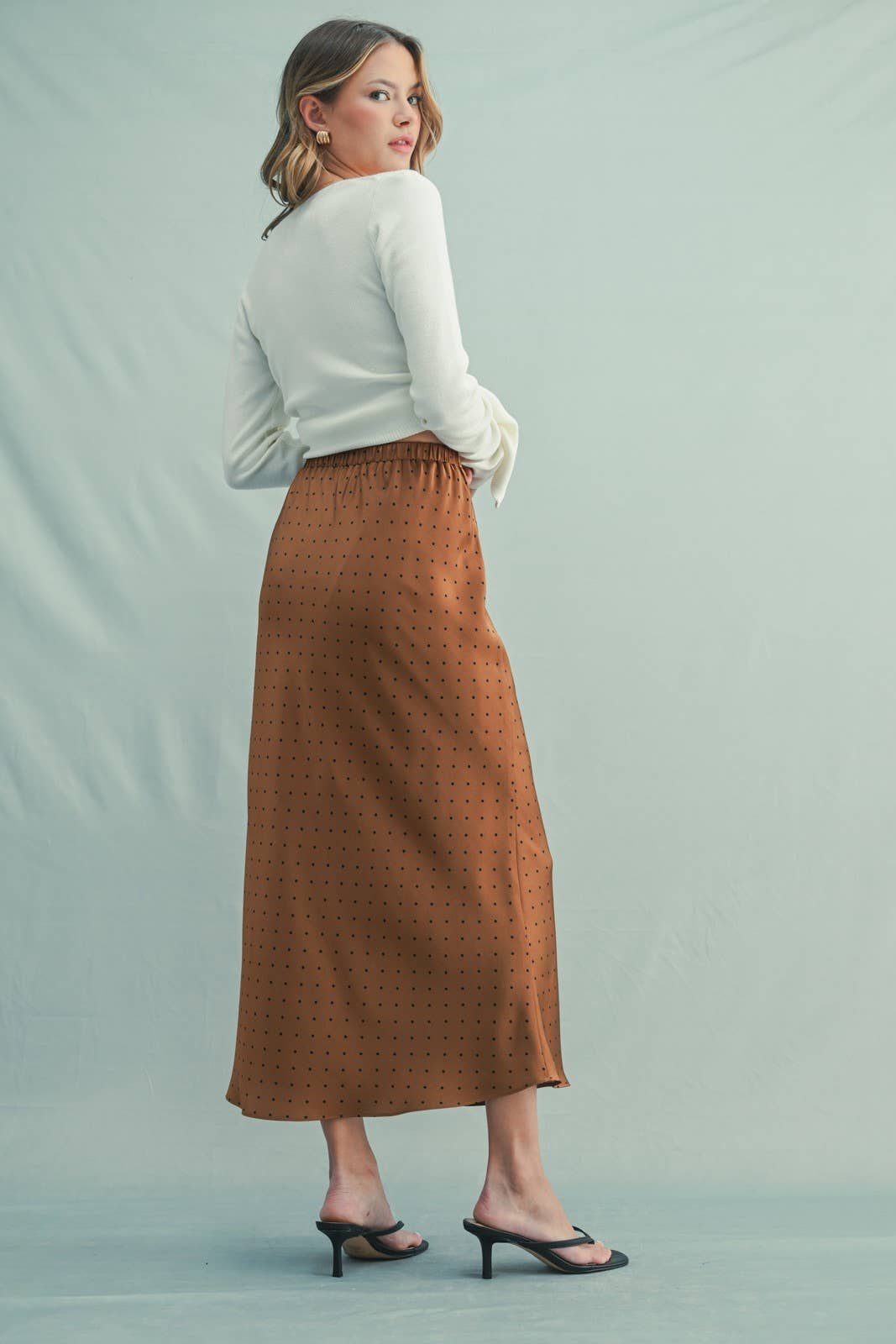 Polka Dot Midi Skirt