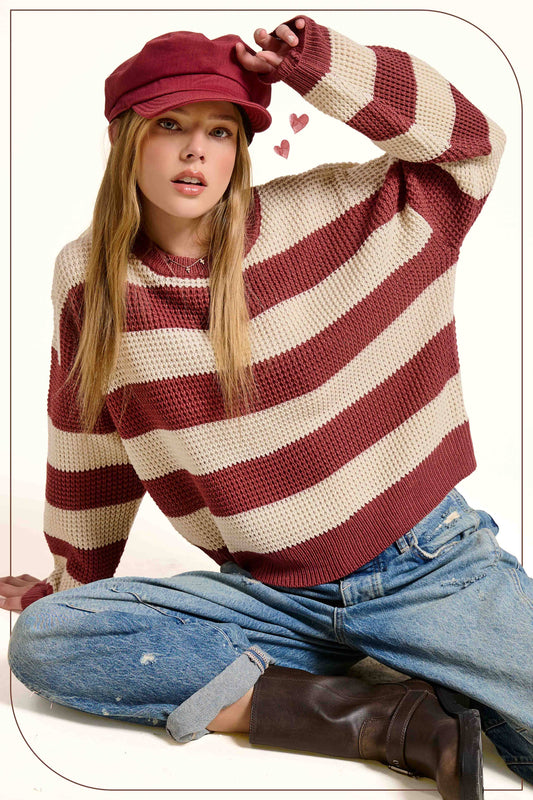 Striped Round Neck Sweater