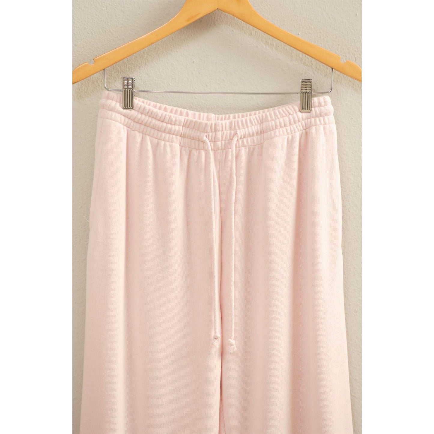 Soft Ribbed Drawstring Jogger Pants