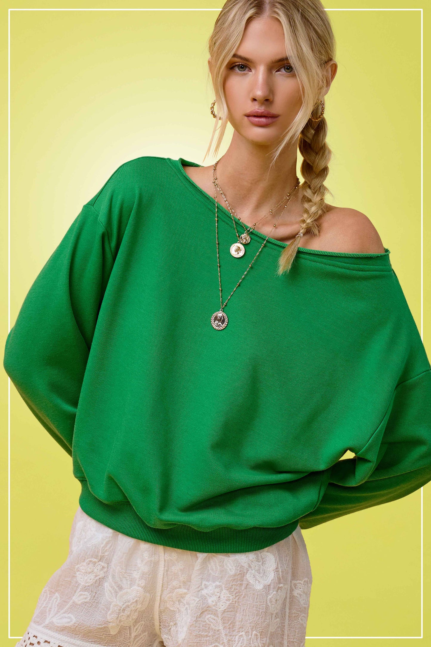 Boat Neck Relaxed Sweatshirt