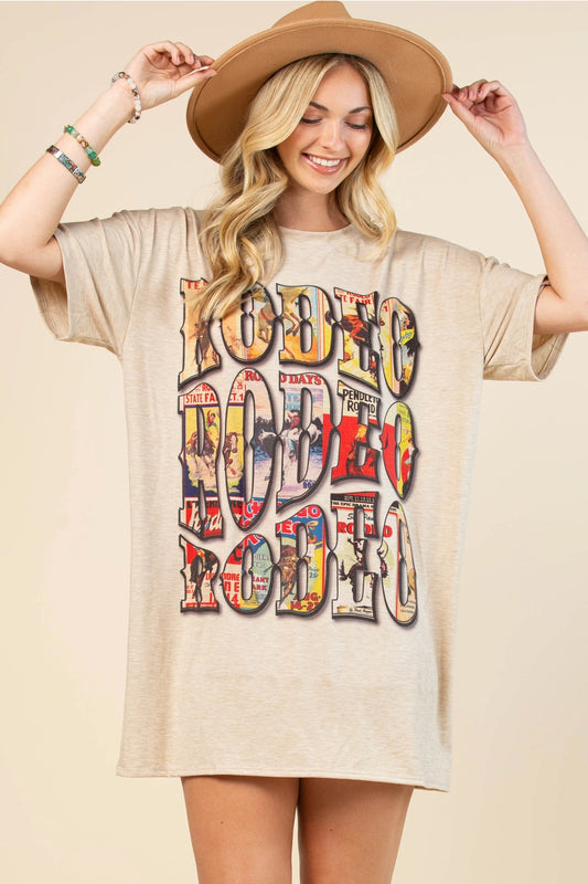 Vintage Western Rodeo Graphic T-Shirt Dress