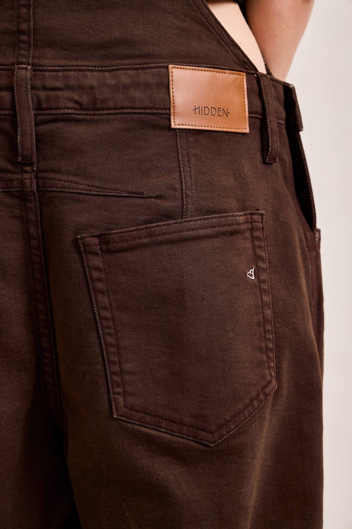 Barrel Fit Brown Overalls