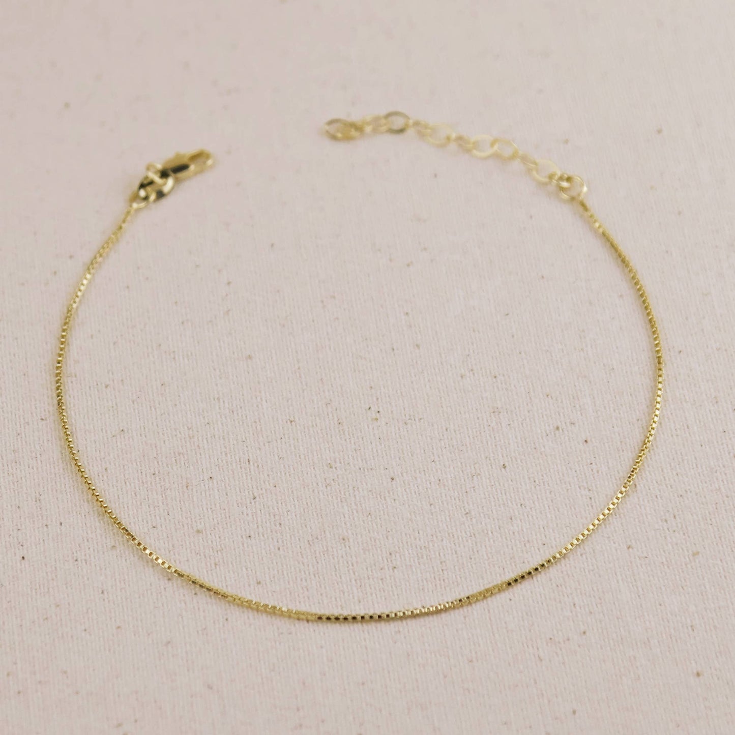 18k Gold Filled 1mm Box Anklet