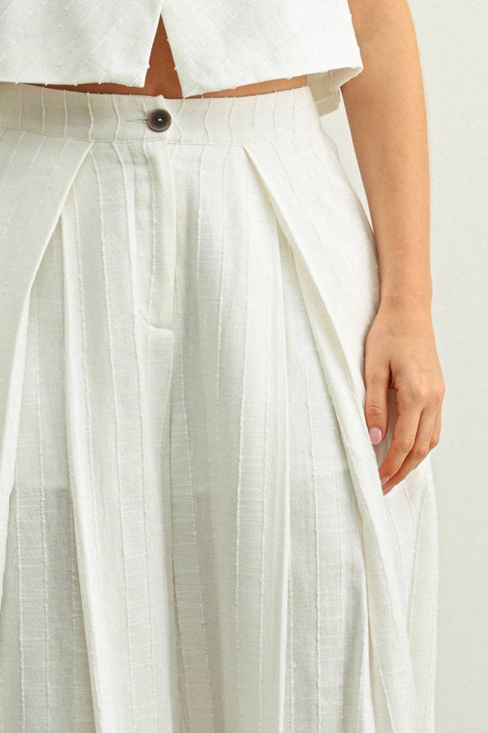 Pleated Crop Trouser Pants