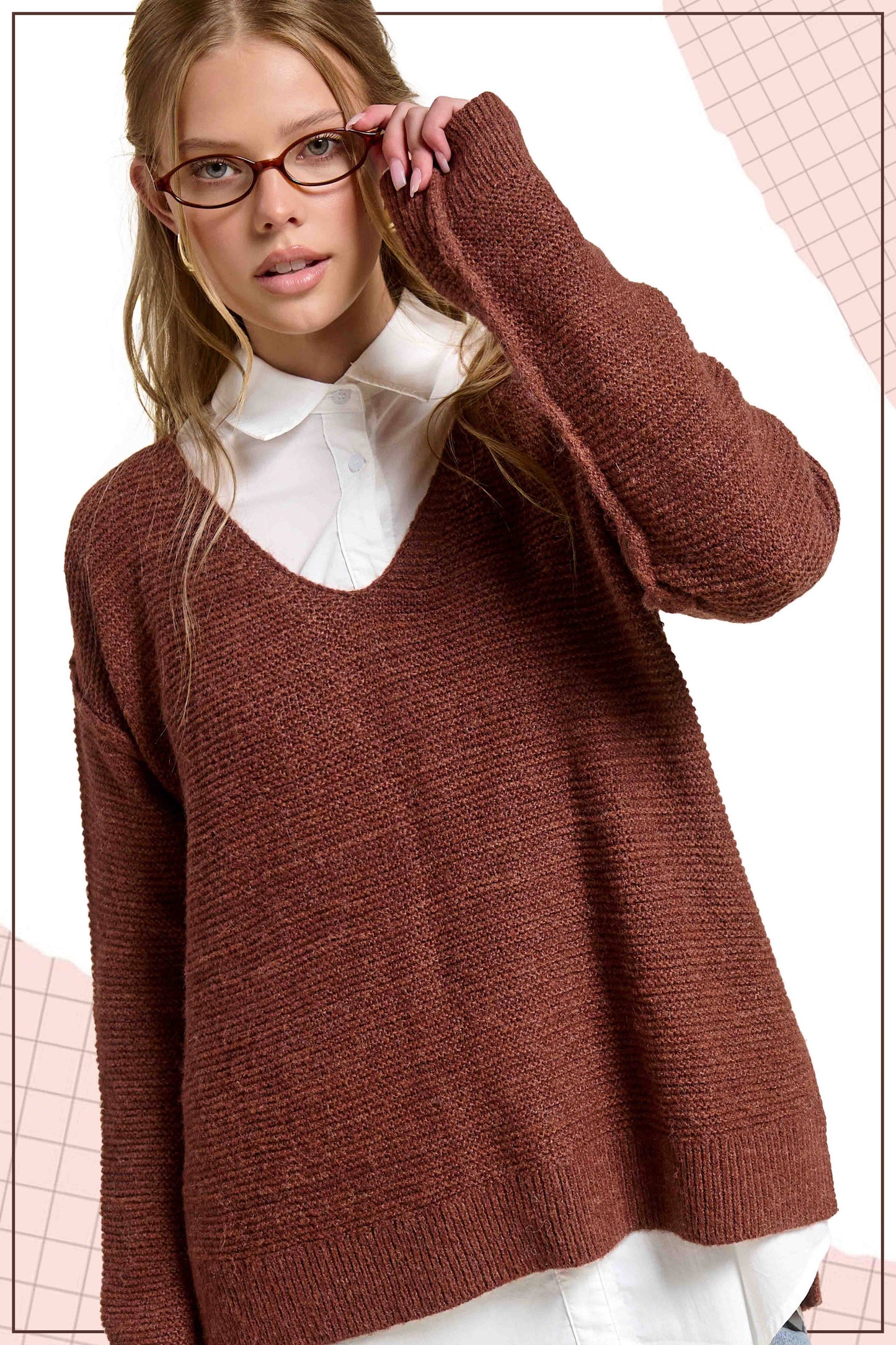High-Low Sweater With Exposed Seams