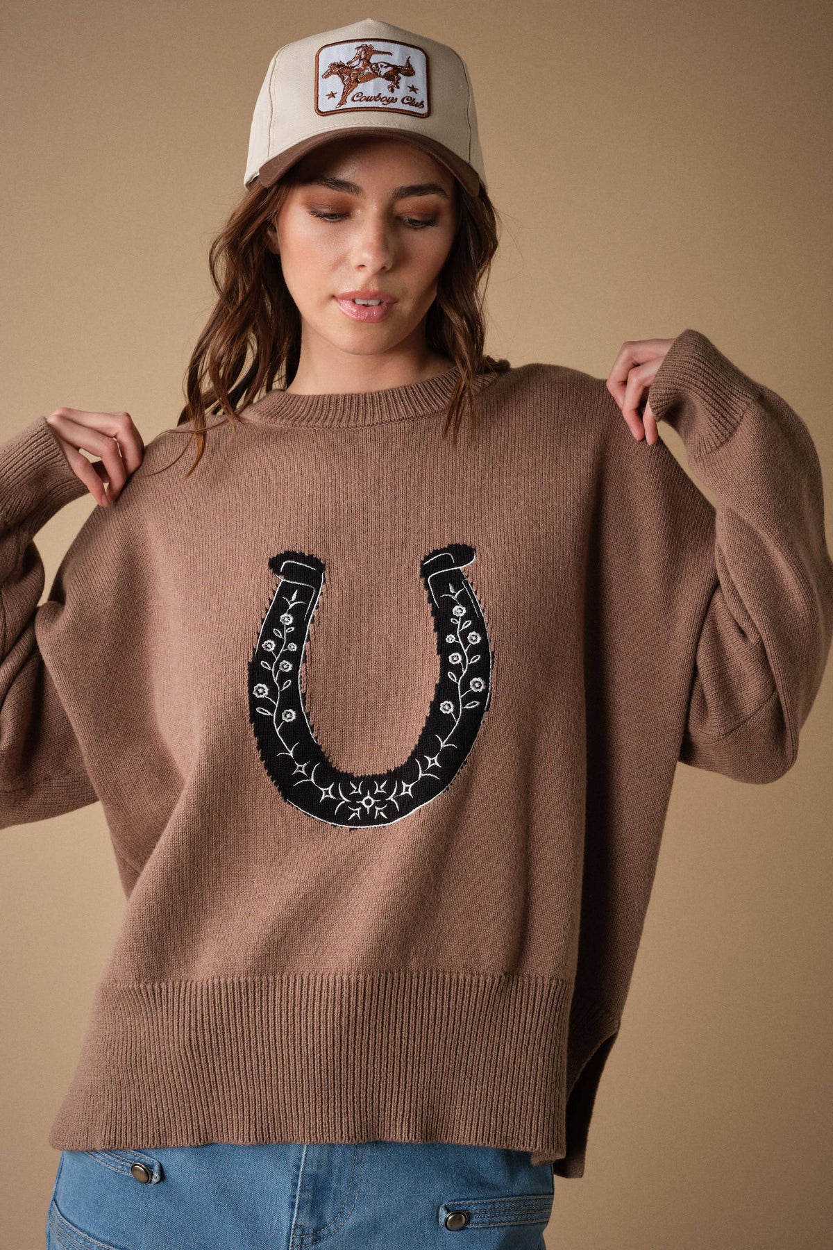 Embroidered Horseshoe Sweater