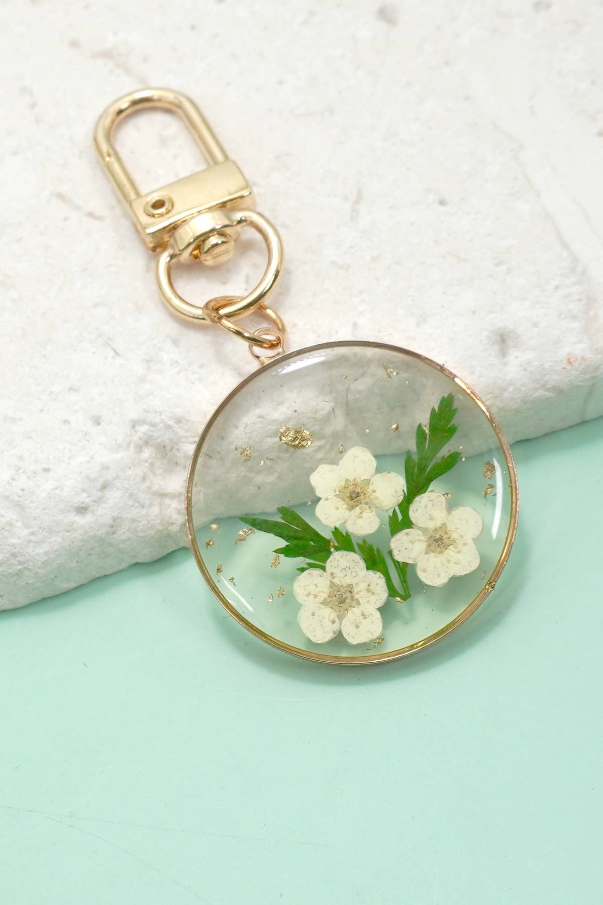 Pressed Dried Flower Bag Charm