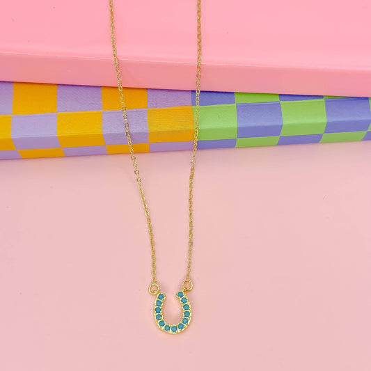 Lucky Horseshoe Turquoise Necklace