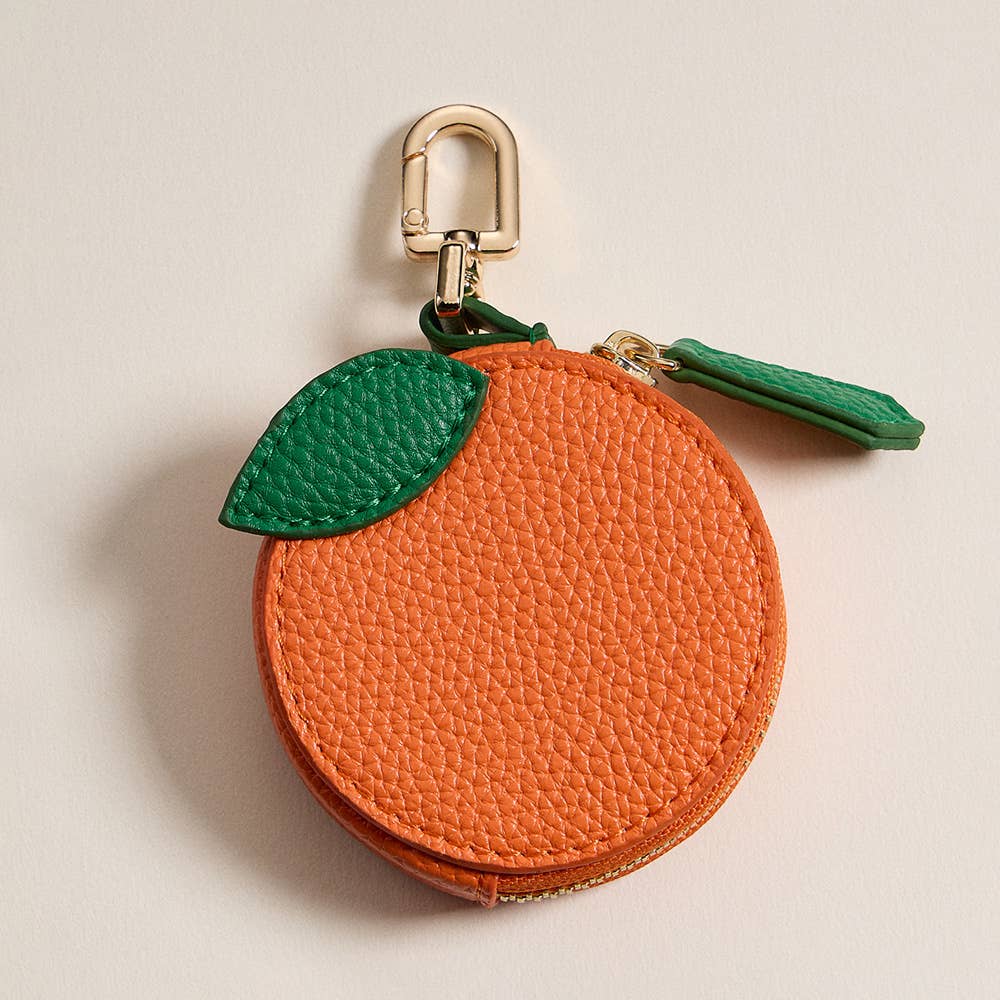 Genuine Leather Orange Bag Charm