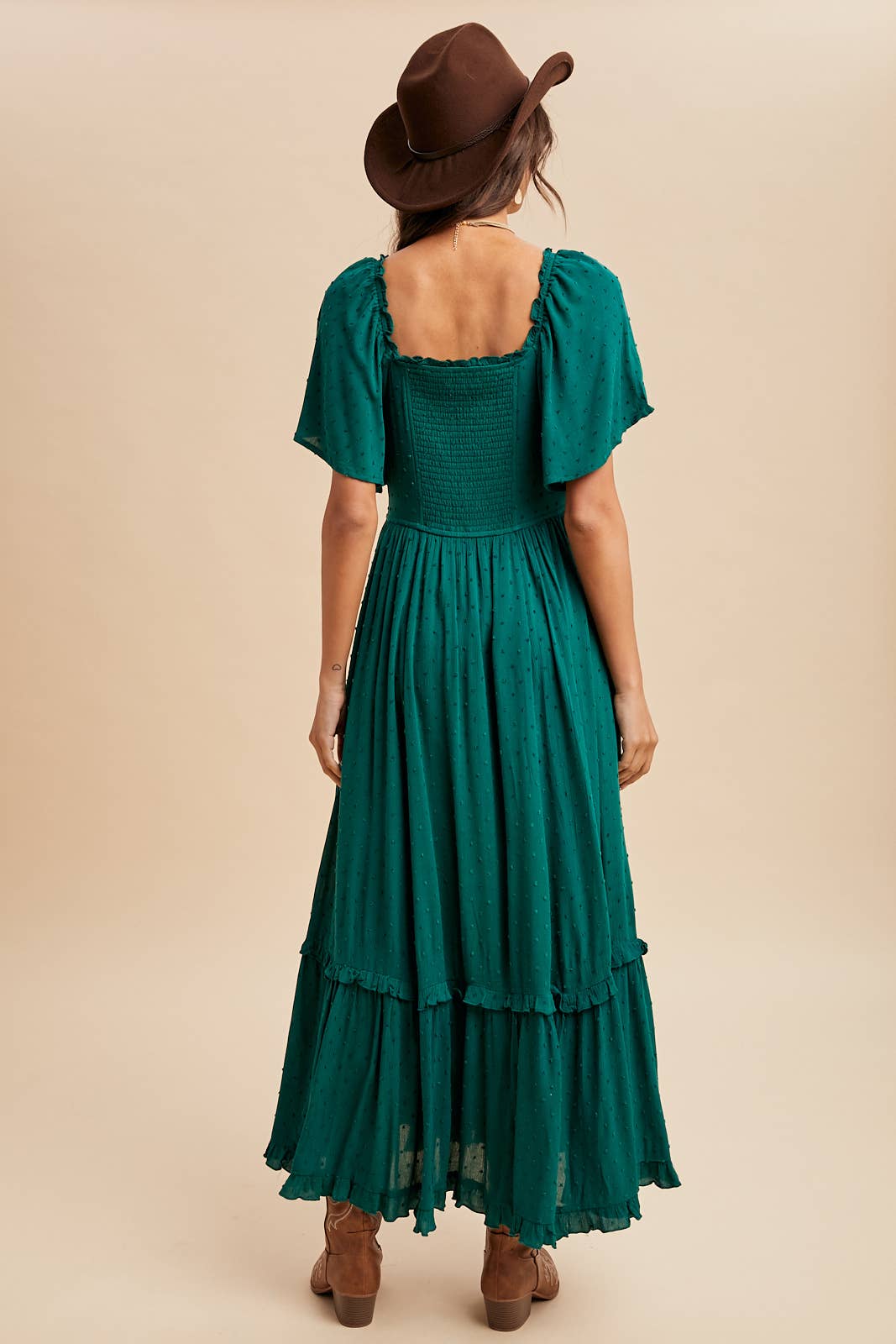 Dot Flutter Sleeve Maxi