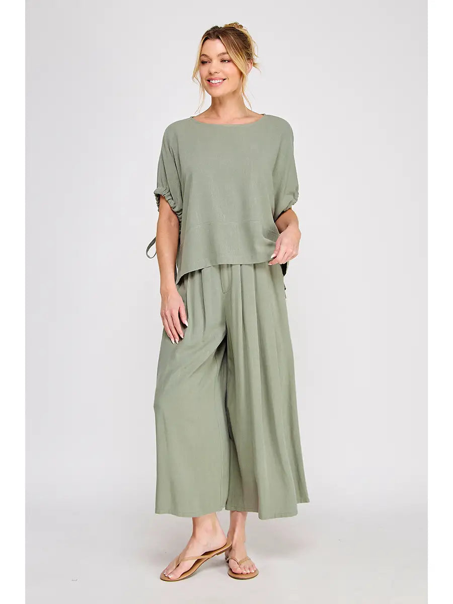 Sage Wide Leg Crop Pants
