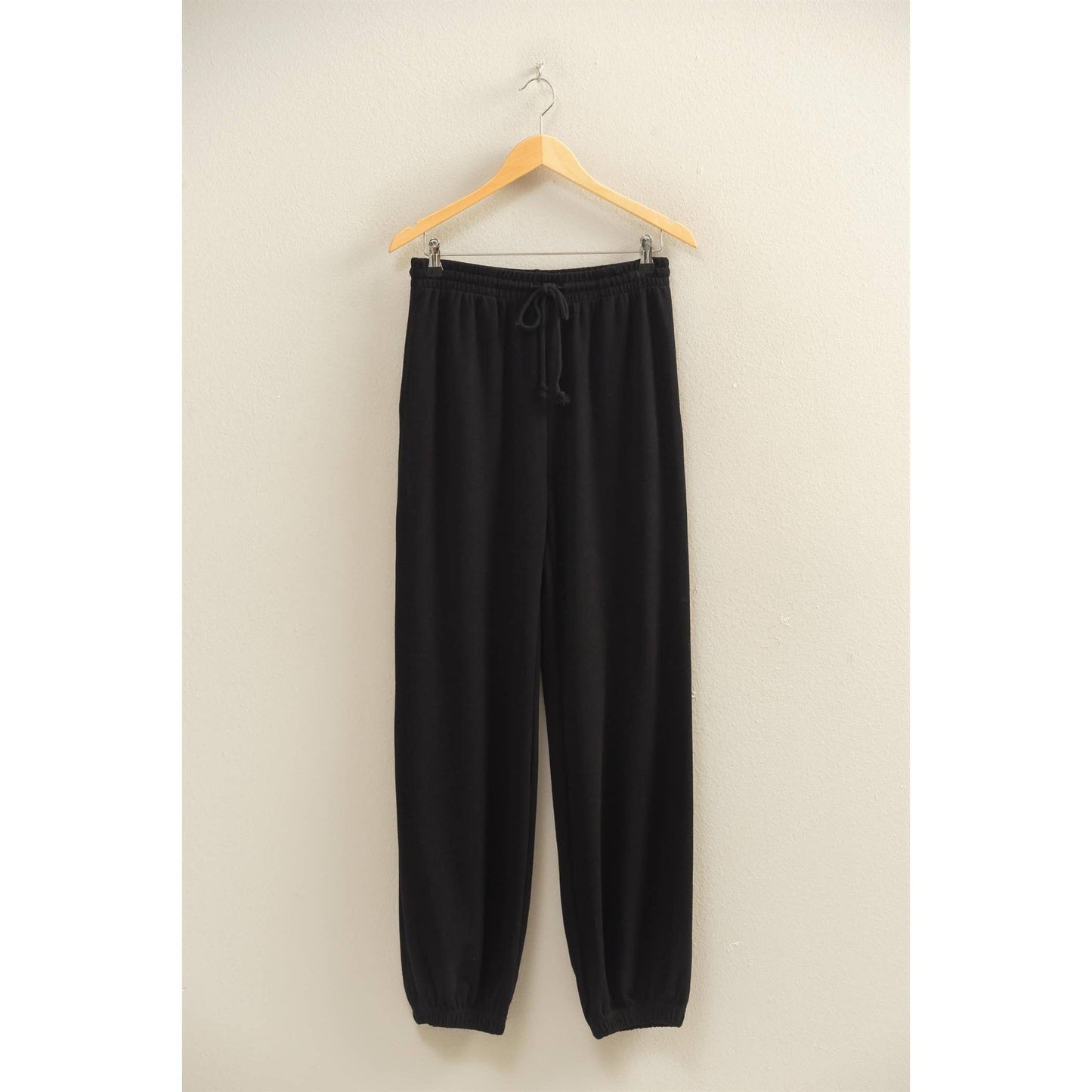 Soft Ribbed Drawstring Jogger Pants