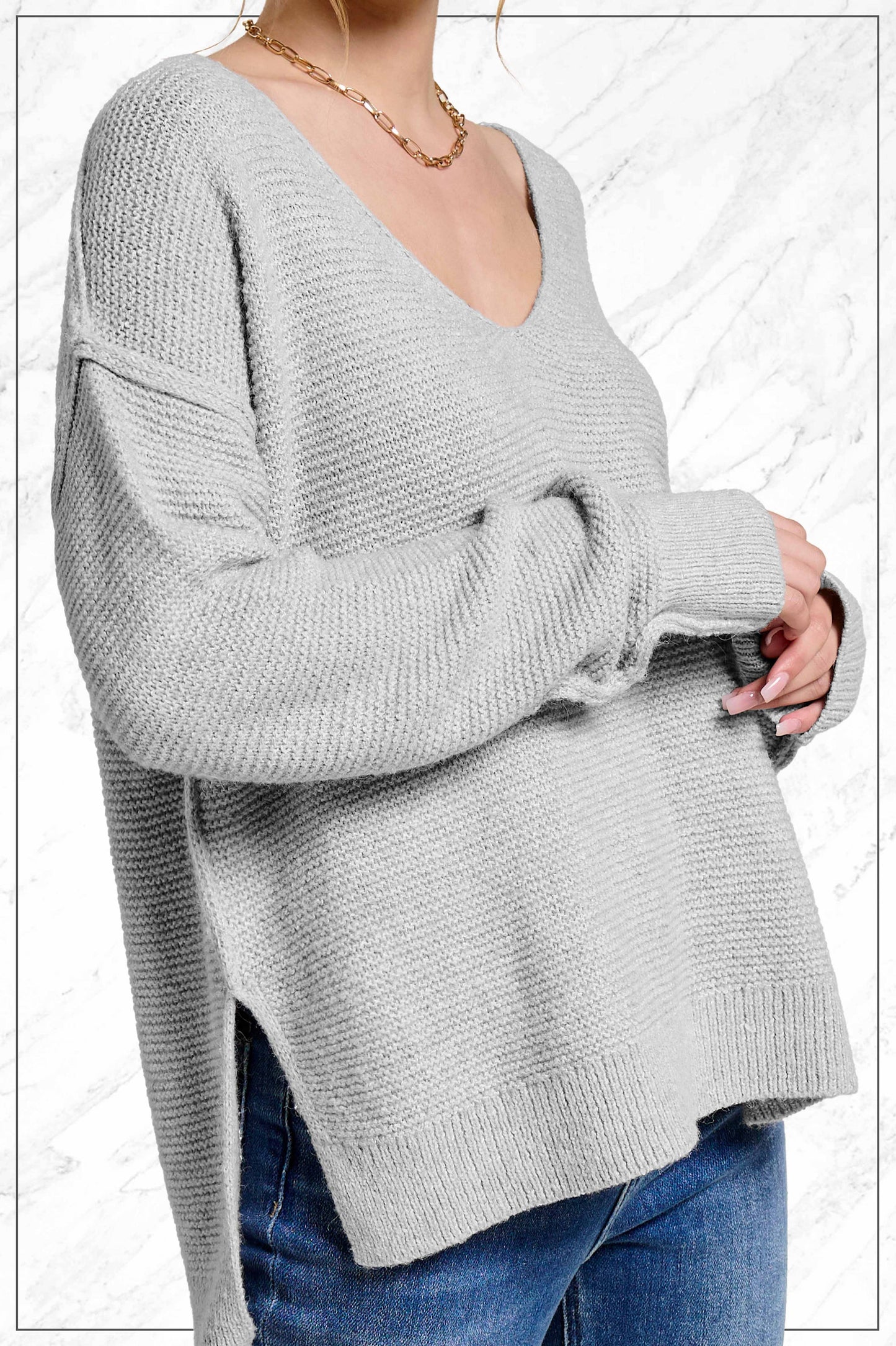 High-Low Sweater With Exposed Seams