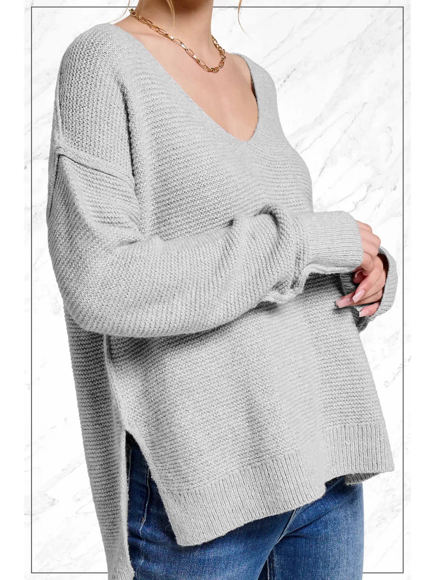 High-Low Sweater With Exposed Seams