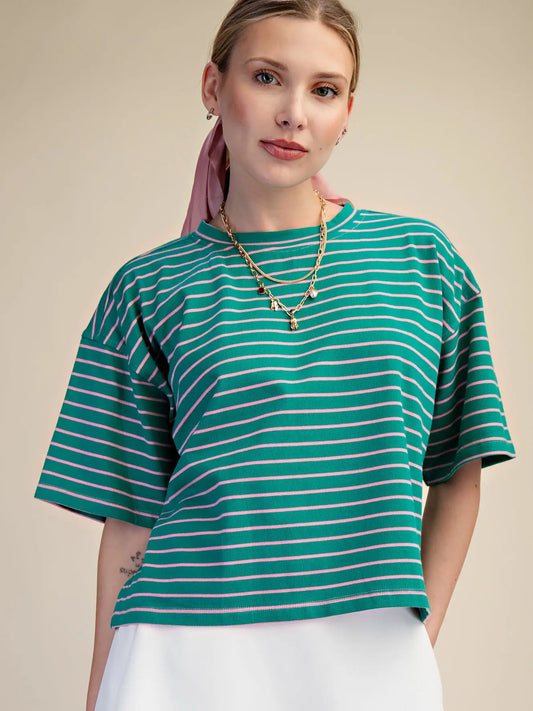 Wide Sleeve Stripe Top