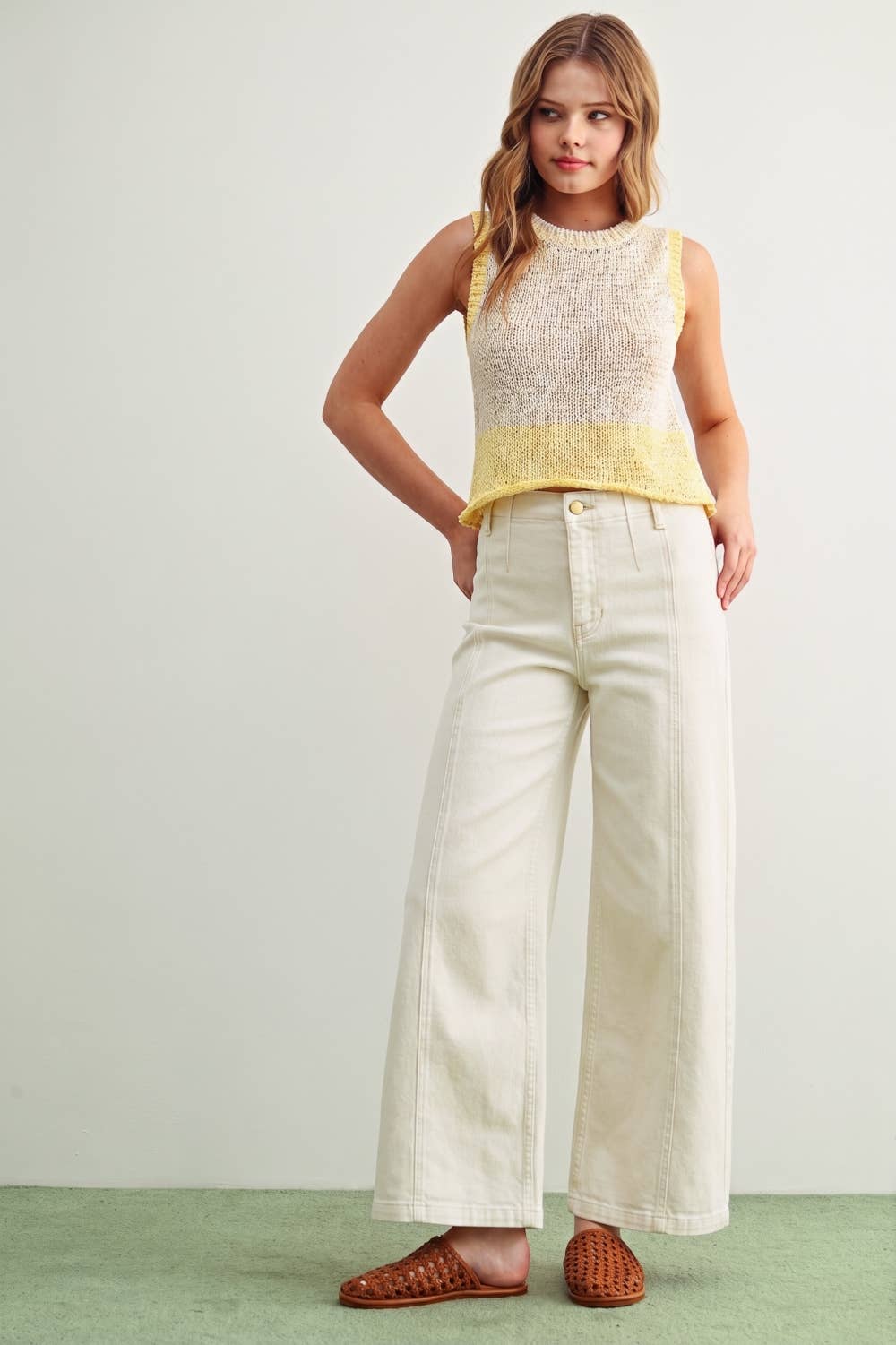 Washed Color Stretch Pants