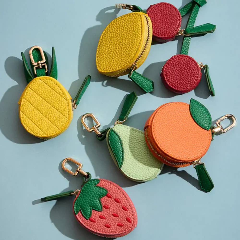 Genuine Leather Strawberry Bag Charm