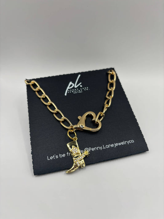 Huxley Boot Heart Toggle Necklace 