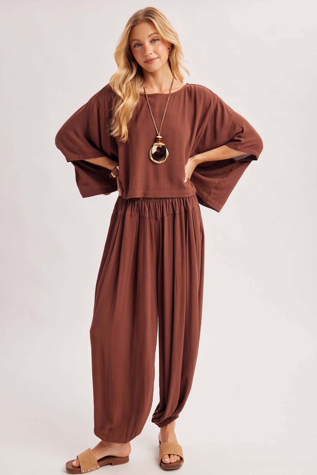 Boho Oversize Top and Balloon Pants