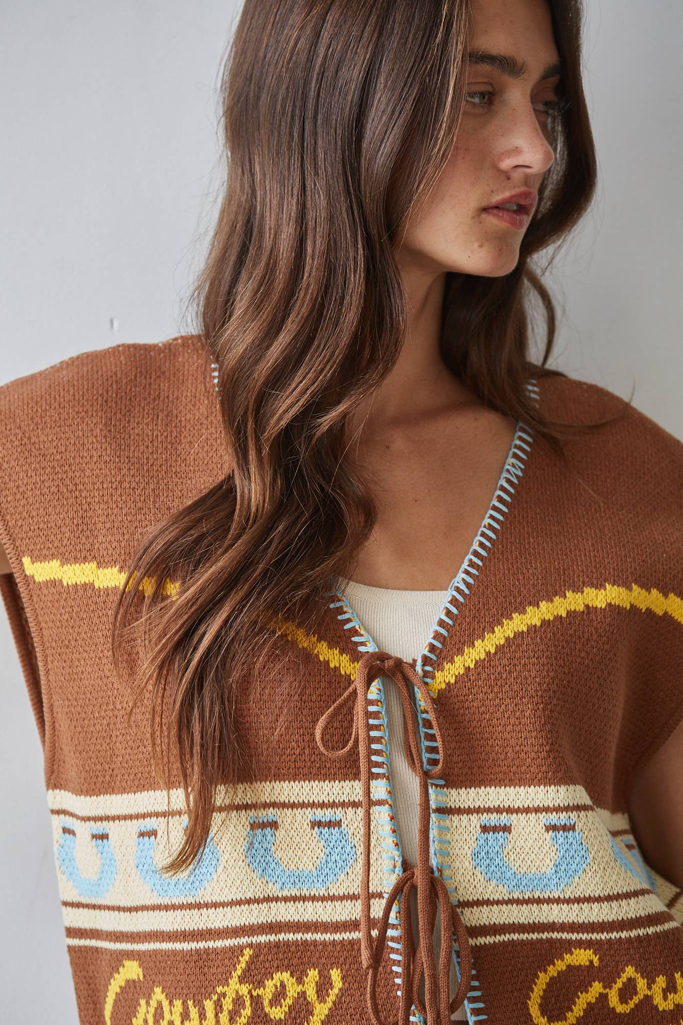 Knit Sweater V-Neck Sleeveless Vest