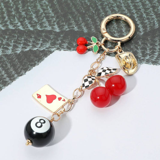 Retro Cherry 8-Ball Bag Charm