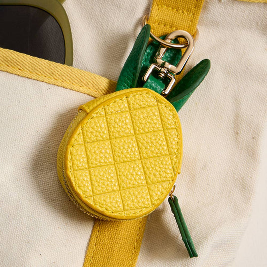 Genuine Leather Pineapple Coin Bag Charm
