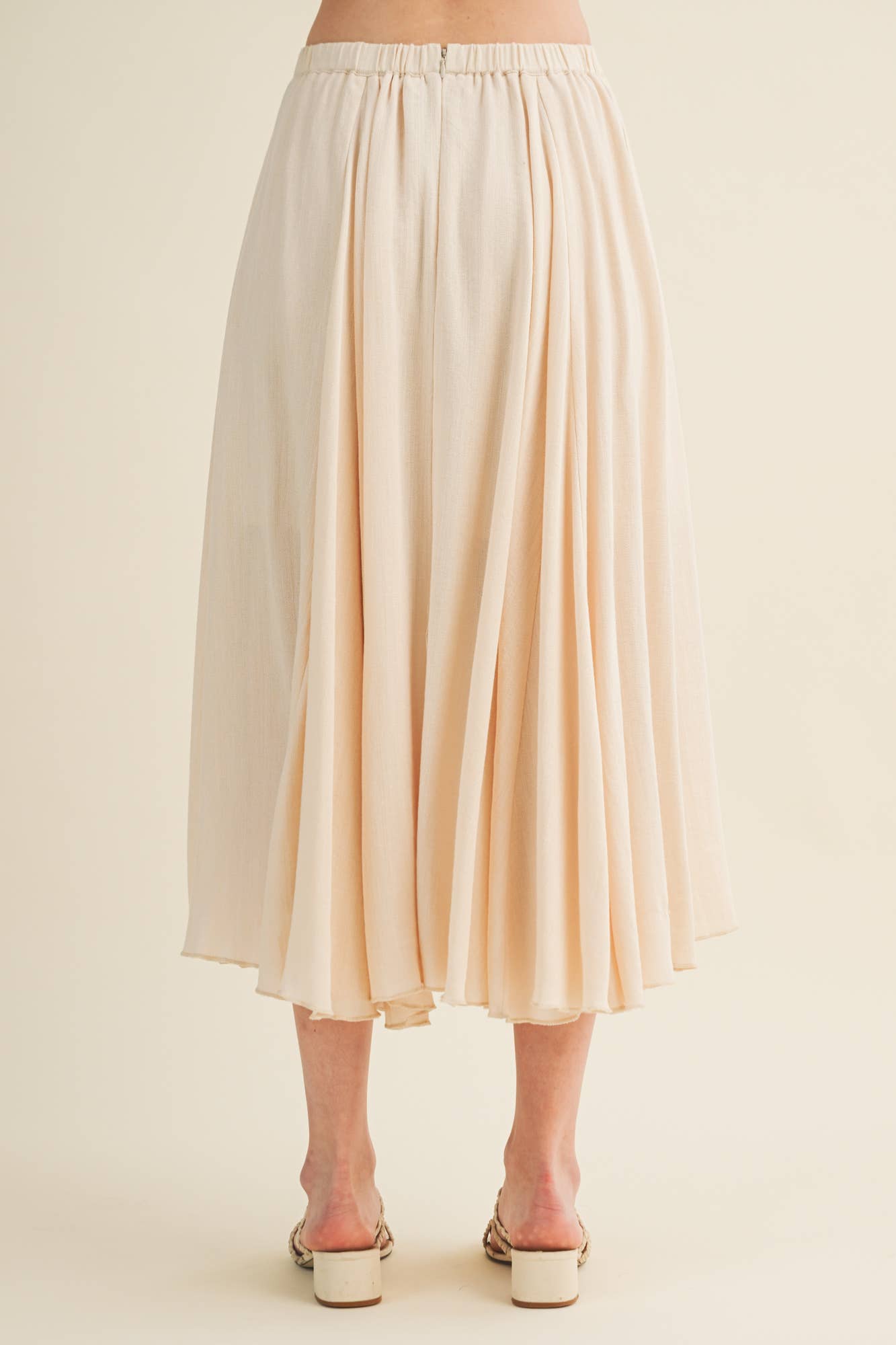 Vertical Panel A-Line Midi Skirt
