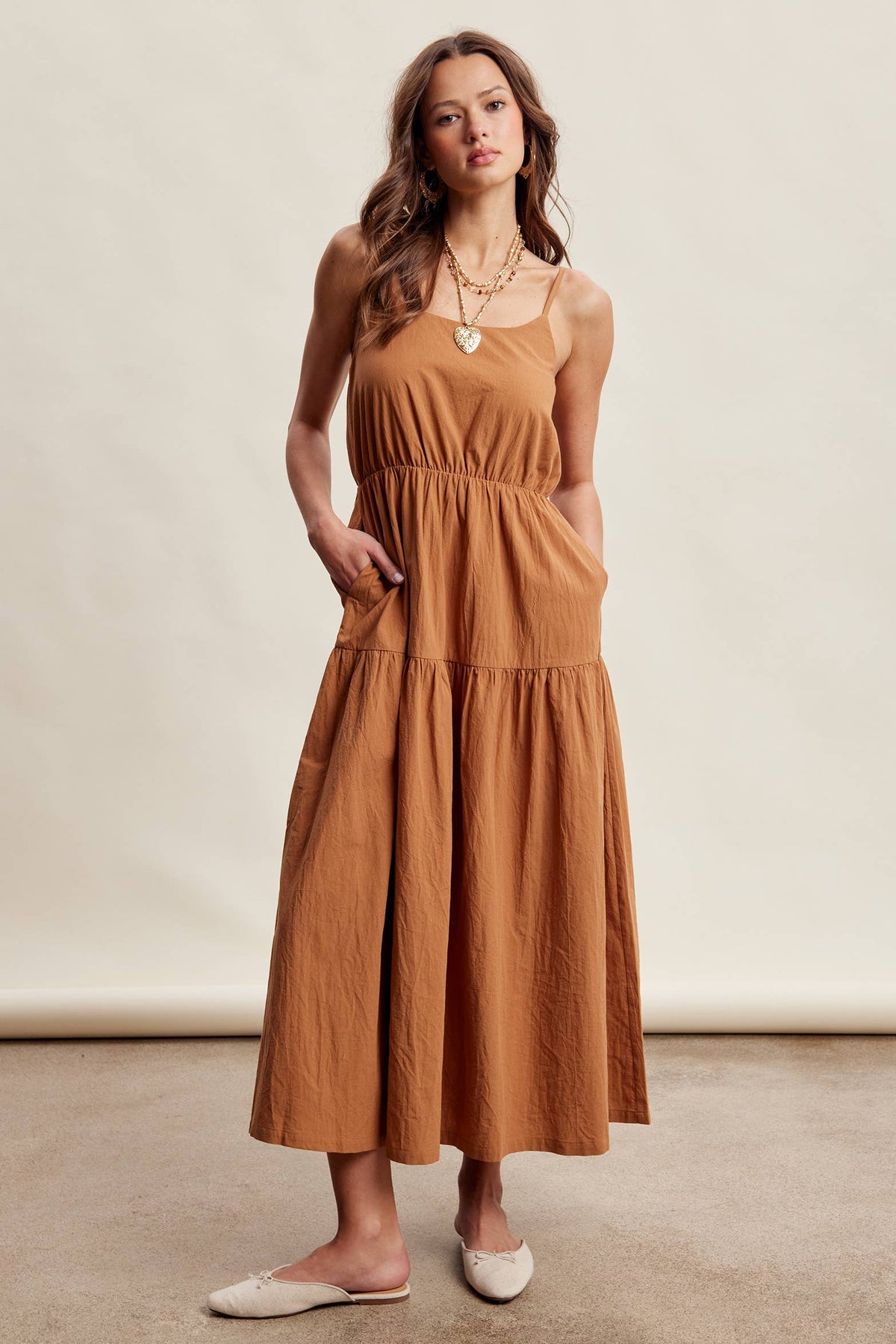Embroidered Lace Vest & Sleeveless Midi Dress Set