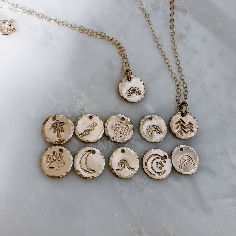 Hand Stamped Mini Coin Necklace