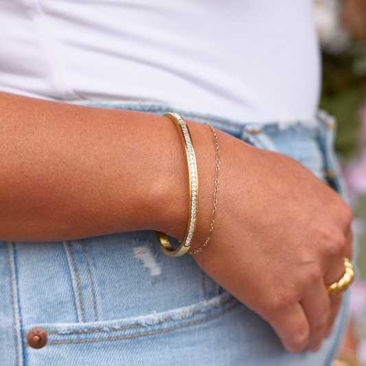 Crystal Gold Bangle Bracelet