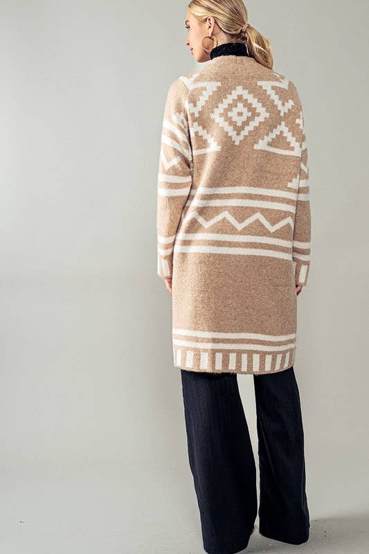 Western Geometric Pattern Cardigan