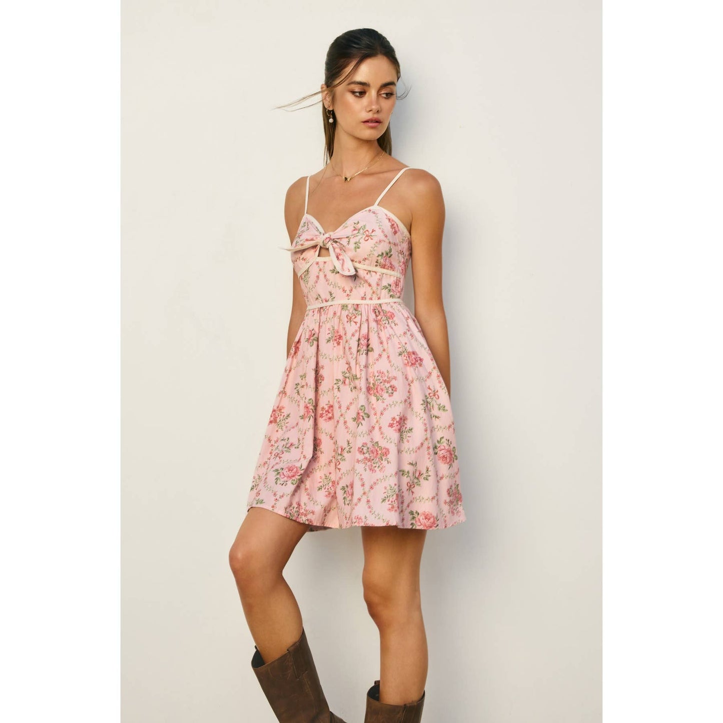 Cottage Charm Sleeveless Contrast Binding Mini Dress