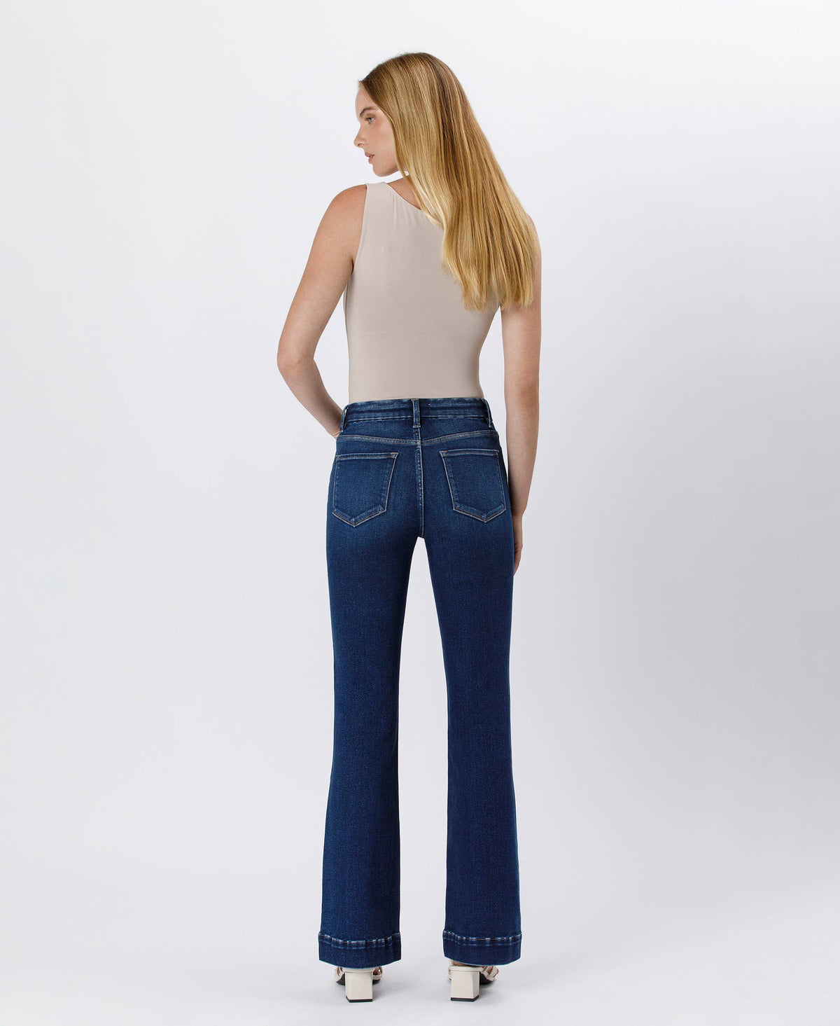 High Rise Trouser Hem Bootcut Jeans