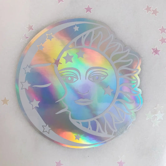 Sun + Moon Holographic Sticker